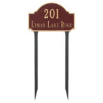 Fitzgerald Standard Two Line Address Sign Plaque with Lawn Stakes