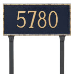 Lincoln Rectangle One Line Address Sign Plaque with Lawn Stakes